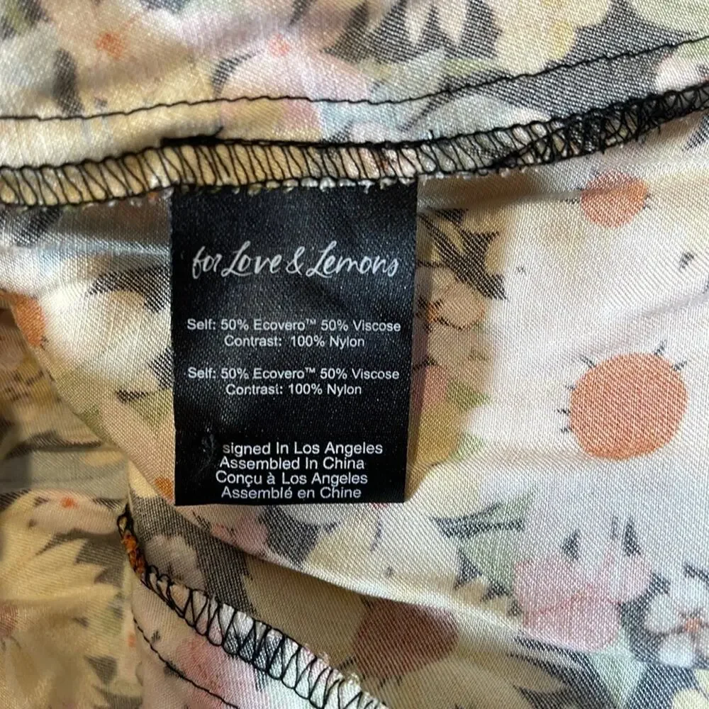 FOR LOVE & LEMONS Sylvia Floral Puff Sleeve Lace Bustier Maxi Dress Size XS - Picture 12 of 12
